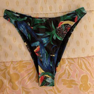 NWT  Tropical print high-cut bikini bottom - sz. 2